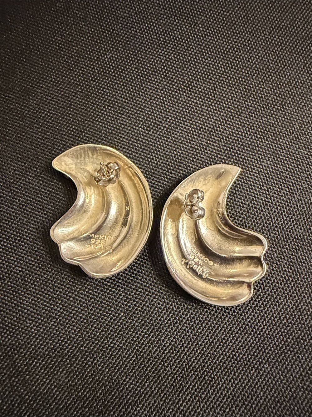 925 Silver Taxco,Mexico TF-N3 Vintage Wave Earrings - Women’s Jewelry - Picture 5 of 8
